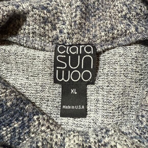 Clara Sunwoo Cowl Turtleneck Sweater Top Python Snake Pattern Gray Blue Size XL - Picture 4 of 8